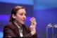 Mhairi Black listens as Minister for Transport and Islands Humza Yousaf addresses delegates at the Scottish National Party conference at the SEC Centre in Glasgow, October 10, 2017