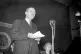 Prime Minister Clement Attlee addresses the West Lewisham Labour Party meeting in Forest Hill, London, January 26, 1951