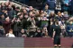 Referee Stuart Attwell checks the pitchside VAR monitor after showing a red card to Chelsea's Hakim Ziyech before overturning it during the Premier League match at the Tottenham Hotspur Stadium, London, February 26, 2023