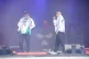 Mo Chara and Moglai Bap of Kneecap performing on the West Holts Stage during the Glastonbury Festival at Worthy Farm in Somerset, June 28, 2025
