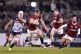 The British & Irish Lions' Garry Ringrose (centre) carries the ball forward during the Qatar Airways Lions Tour 2025 match at GIO Stadium Canberra, Australia, July 9, 2025