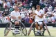 Tokito Oda with his winners trophy and Alfie Hewett with his runners up trophy following the Gentlemen's Wheelchair Singles Final on day fourteen of the 2025 Wimbledon Championships at the All England Lawn Tennis and Croquet Club, London. Picture date: Sunday July 13, 2025