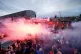 Crystal Palace fans let off flares during a protest march from Norwood Clocktower to Selhurst Park, July 15, 2025