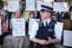 People take part in a protest in Parliament Square, London, to call for de-proscription of Palestine Action after a ban against the organisation was announced after two Voyager aircraft were damaged at RAF Brize Norton in Oxfordshire on June 20, July 12, 2025
