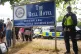 Police outside the Bell Hotel in Epping, Essex during a protest, July 20, 2025