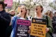 NHS workers on the picket line outside St Thomas' Hospital, London, ahead of a march from the hospital to Trafalgar Square, May 1, 2023