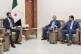 Syria's interim President Ahmad al-Sharaa meets with Syria's Foreign Minister Asaad al-Shibani and Mohammed Taha al-Ahmad, chairman of the Higher Committee for People's Assembly Elections in Damascus, Syria, July 27, 2025. Photo: SANA via AP