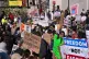 People take part in an anti-Trump protest in Trafalgar Square, London, as part of demonstrations around the world, April 5, 2025