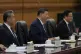 Chinese President Xi Jinping (centre) speaks as foreign minister Wang Yi (left) looks during the opening remarks of the EU-China summit at the Great Hall of the People in Beijing, China, July 24, 2025