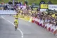 Pauline Ferrand-Prevot from France of team Visma - Lease a Bike celebrates as she crosses the finish line to win the 9th stage of the 4th edition of the Women's Tour de France cycling race August 3, 2025. Photo: Jean-Christophe Bott/Keystone via AP