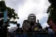 Protesters march past the Atomic Bomb Dome during a protest on the 80th anniversary of the WWII U.S. atomic bombing, in Hiroshima, Japan, August 6, 2025