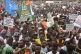 Demonstrators hold placards during a protest in Abidjan, Ivory Coast, August 9, 2025