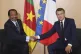 Cameroon President Paul Biya (left) and France's President Emmanuel Macron shake hands prior to bilateral talks at the Lyon's congress hall, France, October 10, 2019
