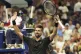 Novak Djokovic, of Serbia, celebrates after defeating Learner Tien, of the United States, during the first-round of the U.S. Open tennis championships, August 24, 2025, in New York