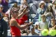 Emma Raducanu, of Great Britain, reacts after defeating Janice Tjen, of Indonesia, during the second round of the U.S. Open tennis championships, August 27, 2025, in New York