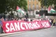 VOX POPULI VOX DEI: Protesters demonstrate outside Downing Street in Westminster, while Keir Starmer conveys an urgent Cabinet meeting to set out a pathway to peace in Gaza, July 29 2025 
