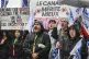 Air Canada employees and union members protest outside the Air Canada headquarters in Montreal August 17, 2025. Photo: Graham Hughes/The Canadian Press via AP