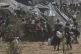 Palestinians rush to collect humanitarian aid packages from the United Arab Emirates, airdropped by parachutes into Deir al-Balah, in the central Gaza Strip, August 19, 2025