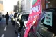 Minicab drivers stage a protest against congestion charges outside the Transport for London offices in London, January 2019