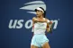 Emma Raducanu in action against Alize Cornet during day two of the US Open in 2022