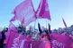Members of the Communication Workers Union (CWU) demonstrate outside the Scottish Parliament building in Edinburgh, Scotland, December 15, 2022