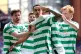 Celtic's Adam Idah (centre) celebrates scoring their side's first goal of the game with team-mates during the William Hill Premiership match at Ibrox Stadium, Glasgow. Picture date: Sunday May 4, 2025