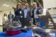 Chancellor of the Exchequer Rachel Reeves with manufacturing manager Derek Allan (right) and executive vice-president Jon Goodwin (centre) during a visit to Rolls Royce at Inchinnan, Renfrewshire, July 25, 2025