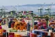 Cargo containers line a shipping terminal at the Port of Oakland on July 31, 2025, in Oakland, Calif