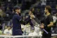 Jannik Sinner (left) of Italy, shakes hands with Lorenzo Musetti, of Italy, after defeating him during the quarterfinal round of the U.S. Open tennis championships, September 3, 2025, in New York
