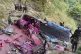 Soldiers and rescue workers stand by the debris of a passenger bus after it plunged into a precipice in Wellawaya, Sri Lanka, September 5, 2025