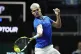 Team Europe's Carlos Alcaraz, of Spain, returns a shot against Team World's Francisco Cerundolo, of Argentina, during their match on the third day of the Laver Cup tennis tournament in San Francisco, Sunday, Sept. 21, 2025