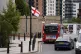 A St George's Cross flag on the A1206 in the Isle of Dogs, August 18, 2025