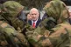 Defence Secretary John Healey meets new members of the Norwegian armed forces doing basic training at Madla Camp, during his visit to Stavanger, Norway, September 4, 2025