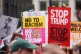 Stop Trump Coalition campaigners take part in a protest march from Portland Place to Parliament Square in London, on day one of the US President's second state visit to the UK, September 17, 2025