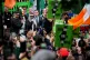 Kneecap's Liam Og O hAnnaidh, who performs under the stage name Mo Chara, speaks to supporters outside Woolwich Crown Court, London, September 26, 2025