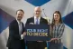 Scottish First Minister John Swinney with Euan Hyslop (left) and Martha Barr (right) after giving a speech in Edinburgh on independence and Scotland's 'right to decide', September 4, 2025