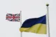 A Ukrainian and Union flag flying together