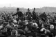 PRECURSOR TO CABLE STREET: The crowd at Holbeck Moor with police cavalry; and (below) Oswald Mosley ranting into a microphone in 1936