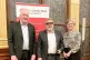 Dr Ghassan Abu-Sittar (centre), with Lynn Henderson and Dave Watson of the Jimmy Reid Foundation. Photo: Sharon Thomas
