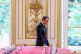 France's reappointed Prime Minister Sebastien Lecornu walks past a meeting table as he welcomes the newly-appointed members of his cabinet in Paris, October 13, 2025