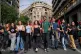 Protesters take part in a nationwide 24-hour strike in Athens, Greece, October 14, 2025, as unions demand higher wages and the withdrawal of a bill changing work hours