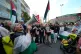 People protest against the participation of the Israeli national team in the 2026 Soccer World Cup qualification match against Italy being played in the evening in Udine, Italy, Tuesday, Oct. 14, 2025