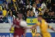 Maccabi fans watch the Europa League opening phase soccer match between Maccabi Tel Aviv and Midtjylland in Backa Topola, Serbia, Thursday, Oct. 23, 2025
