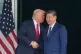 President Donald Trump, left, and Chinese President Xi Jinping, right, shake hands after their U.S.-China summit meeting at Gimhae International Airport Jinping in Busan, South Korea, Thursday, Oct. 30, 2025