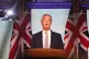 Reform UK leader Nigel Farage reacts to the speech by Prime Minister Sir Keir Starmer at the Labour Party conference, during a photocall at the Reform UK headquarters in Westminster, London, September 30, 2025