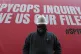 Demonstrators outside the Amba Hotel at Marble Arch, London, where the Undercover Policing Inquiry are holding hearings looking at the activities of the Met's Special Demonstration Squad (SDS) between 1973 and 1982 , April 26, 2021
