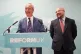 Reform UK leader Nigel Farage during a press conference in Caerphilly as he announces Llyr Powell (right) as the party candidate for the upcoming Caerphilly Senedd by-election, September 12, 2025