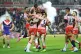 Leigh Leopards's Josh Charnley celebrates after scoring a try during the Betfred Super League ply-off semi-final match at Leigh Sports Village, Leigh, September 26, 2025