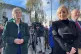 Independent presidential candidate Catherine Connolly with Sinn Fein vice president Michelle O'Neill and party TD Pearse Doherty at a rally in Monaghan town, during campaigning for the Irish presidential election. Picture date: Wednesday October 22, 2025