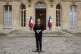 French outgoing Prime Minister Sebastien Lecornu, who resigned just a day after naming his government, delivers his statement at the Hotel Matignon in Paris, October 6, 2025